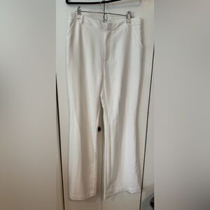 bebe White Wide-Leg Dress Pants